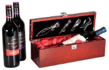 Rosewood Finish Single Wine Box with Tools
