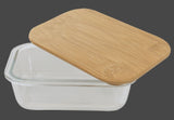 Rectangle Glass Container with Bamboo Lid