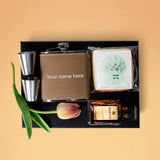 Leather Flask in Black box