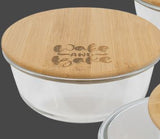 Round Glass Container with Bamboo Lid