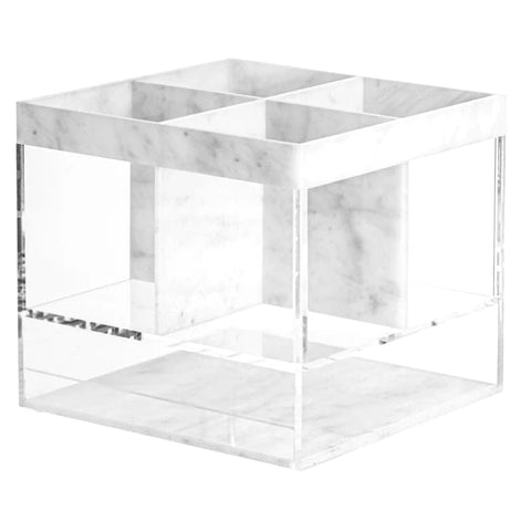 MARBLE FLAT SILVERWARE CADDY