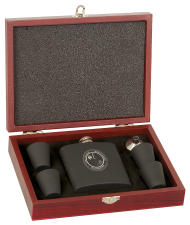 Stainless Steel Flask Set in Wood Presentation Box