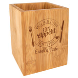 Bamboo Standing Chef's Easel  / Utensil Holder