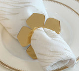 Mirrored Flower Napkin Rings- Silver or Gold