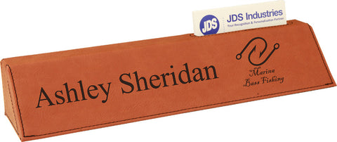 Leatherette Desk Wedge with Business Card Holder