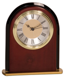 Mahogany Finish Arch Clock  6 1/2"