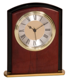 Mahogony Finish Square Arch Clock- 6 1/2"