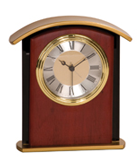 Mahogony Finish Gold Top Clock 6 1/2"