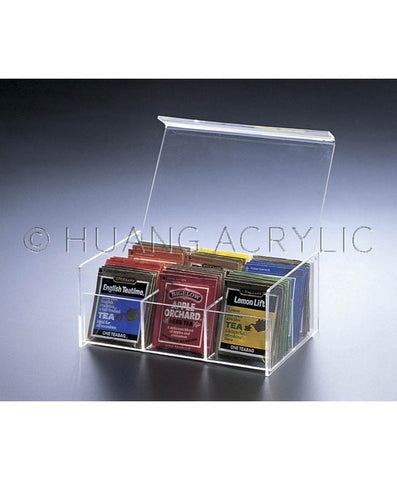Acrylic 6-COMPARTMENT TEA BAG BOX