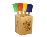 Bamboo Standing Chef's Easel  / Utensil Holder