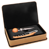 Leatherette 2-Piece Wine Tool Set