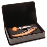 Leatherette 2-Piece Wine Tool Set