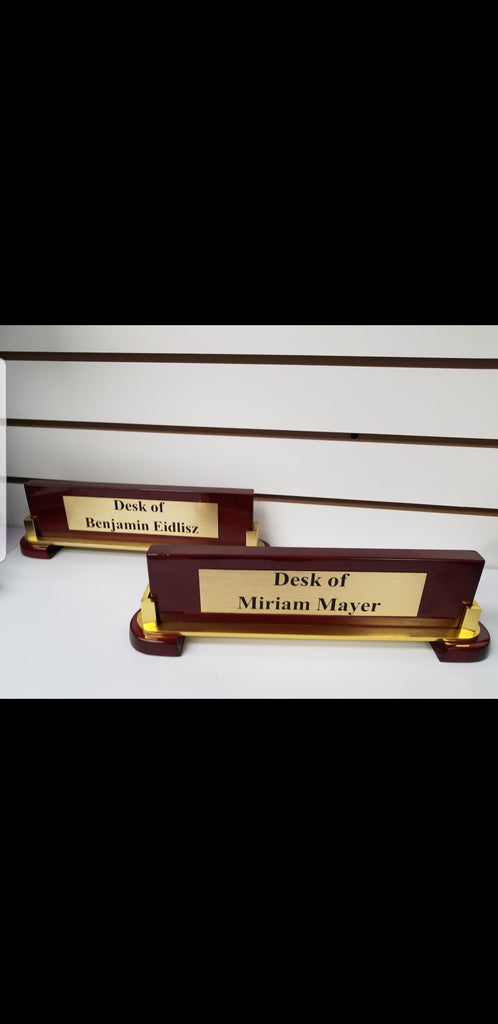 Boss Lady - Black Desk Name Plate for Boss (2 x 8