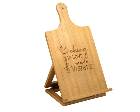 Bamboo Standing Chef's Easel  / Utensil Holder